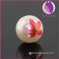 20mm imitation pearls character printing white plastic loose pearls